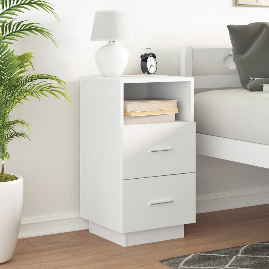 Noptiera cu 2 sertare alb 36x36x68 cm GartenMobel Dekor