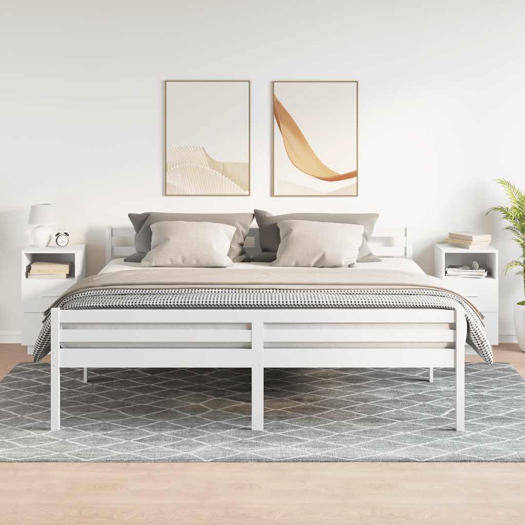 Noptiera cu 2 sertare alb 36x36x68 cm GartenMobel Dekor