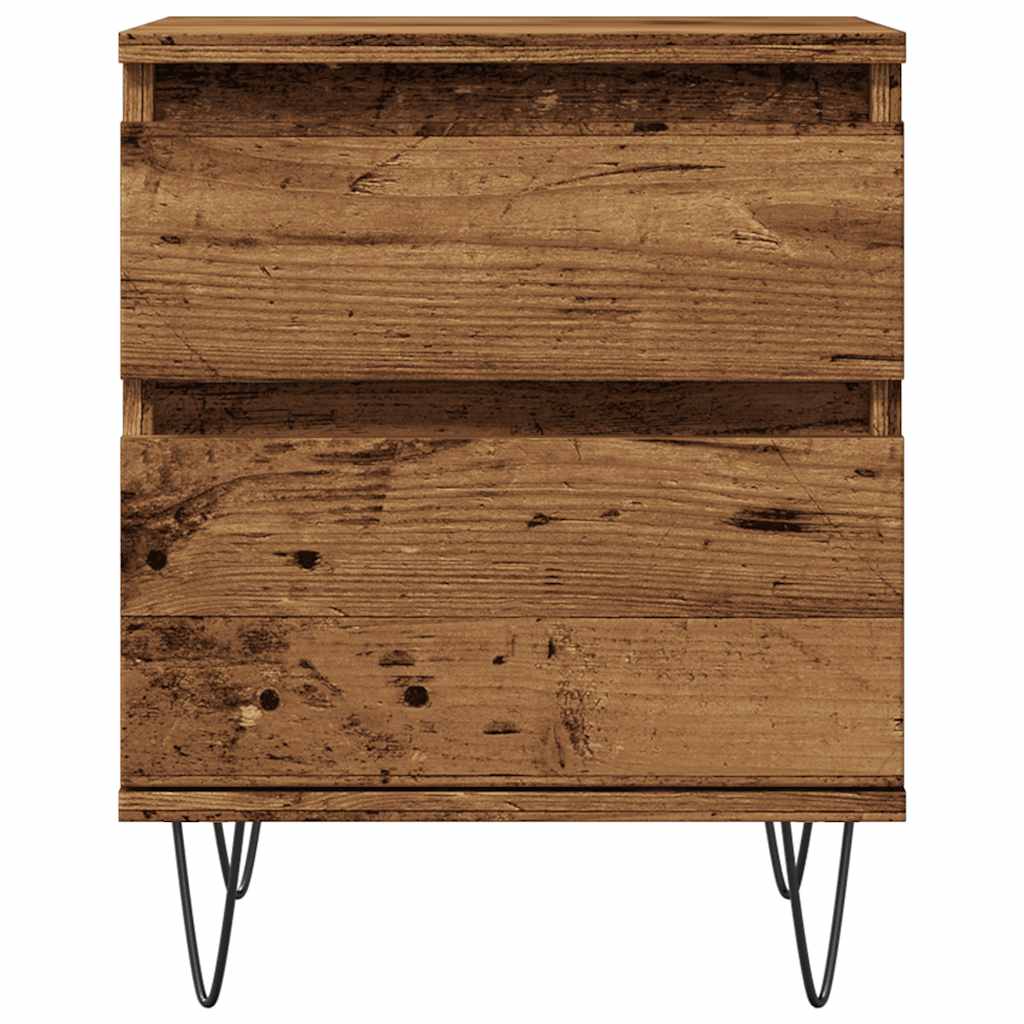 Noptiere, 2 buc., lemn vechi, 40x35x50 cm, lemn prelucrat GartenMobel Dekor