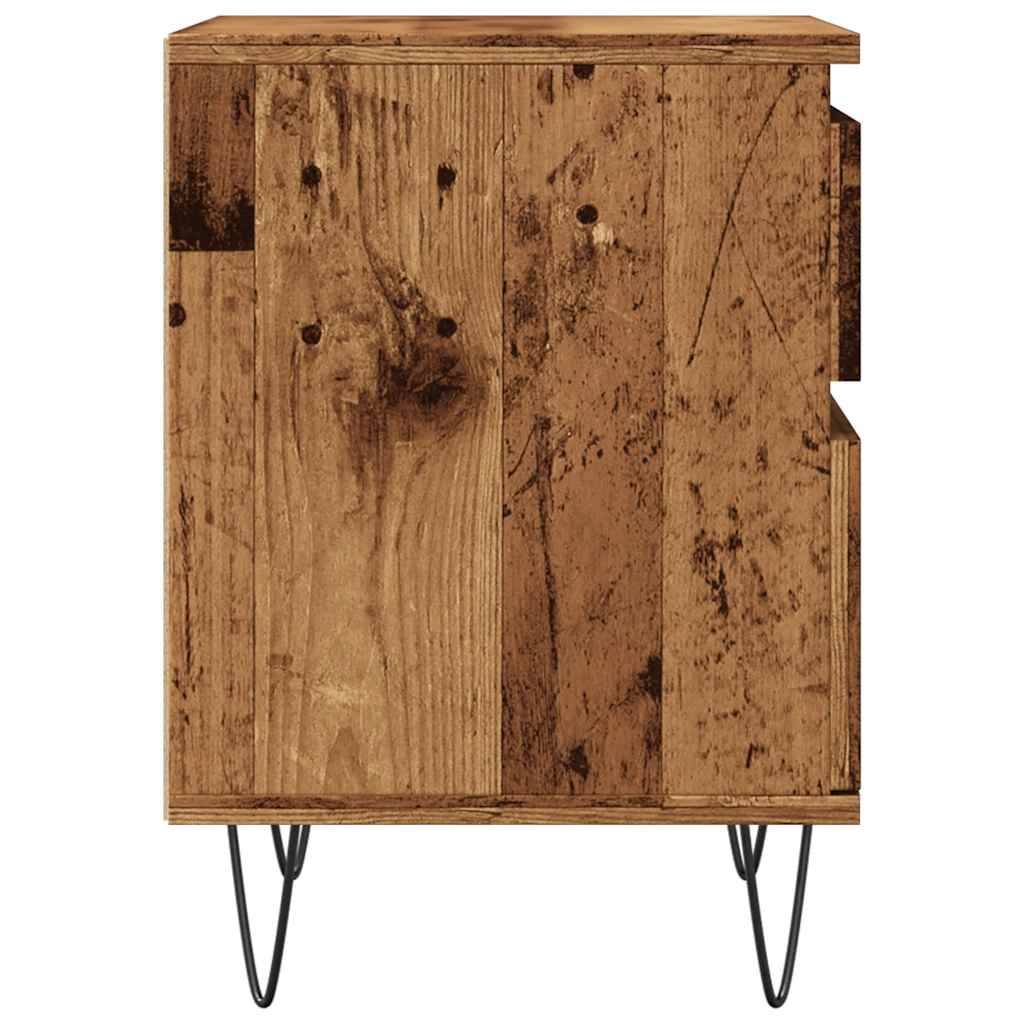 Noptiere, 2 buc., lemn vechi, 40x35x50 cm, lemn prelucrat GartenMobel Dekor
