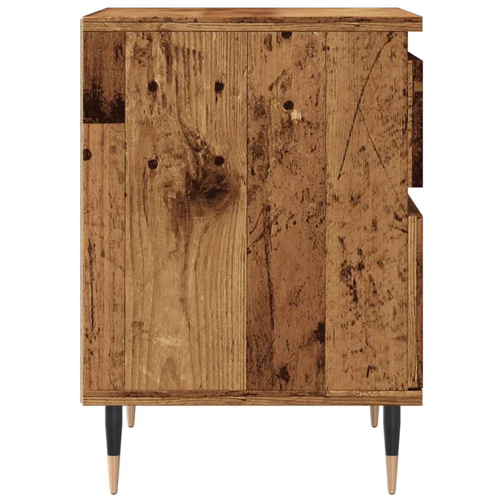 Noptiere, 2 buc., lemn vechi, 40x35x50 cm, lemn prelucrat GartenMobel Dekor