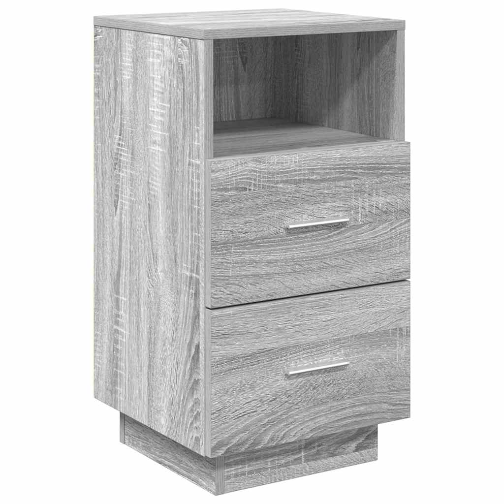 Noptiere 2 buc cu 2 sertare Gri Sonoma 36x36x68 cm GartenMobel Dekor