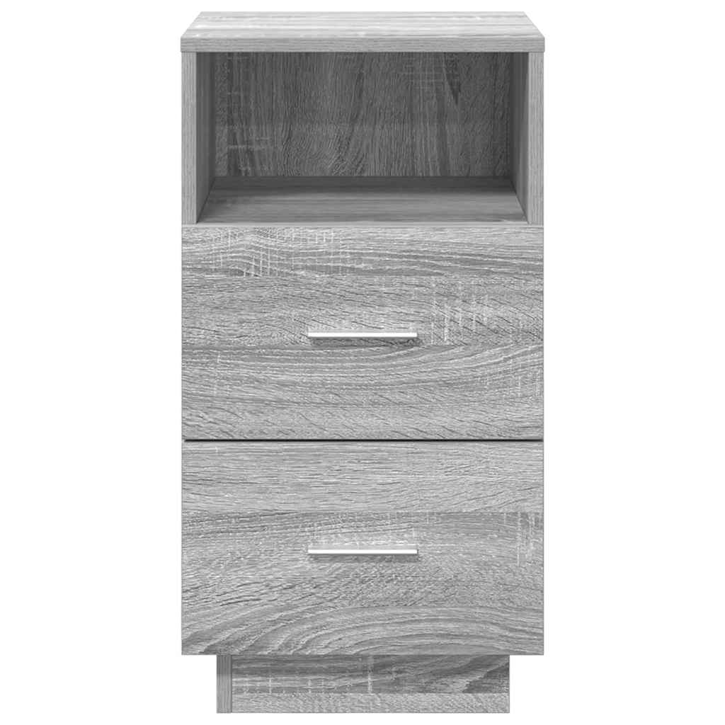 Noptiere 2 buc cu 2 sertare Gri Sonoma 36x36x68 cm GartenMobel Dekor