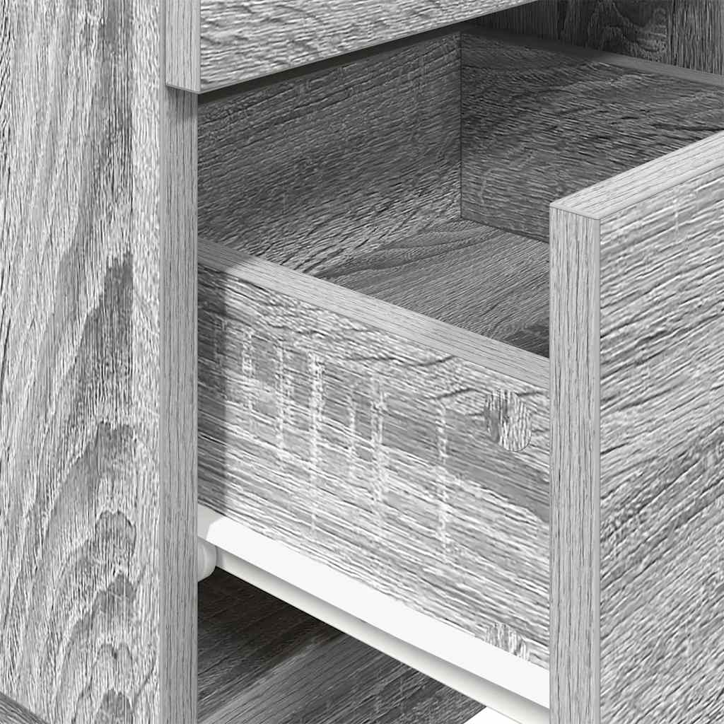 Noptiere 2 buc cu 2 sertare Gri Sonoma 36x36x68 cm GartenMobel Dekor