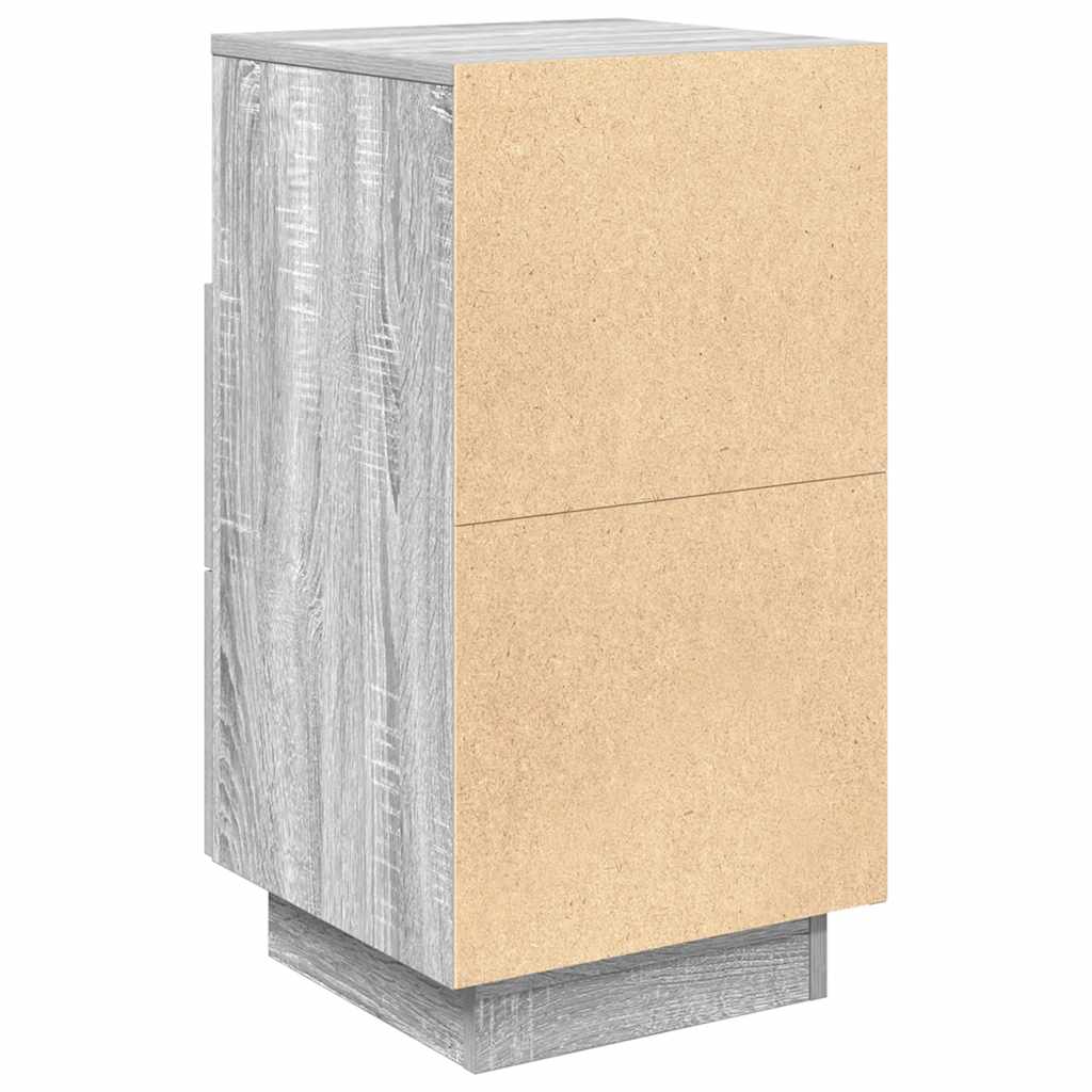 Noptiere 2 buc cu 2 sertare Gri Sonoma 36x36x68 cm GartenMobel Dekor