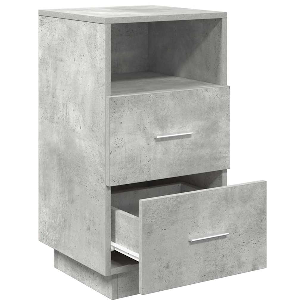Noptiere 2 buc cu 2 sertare Gri beton 36x36x68 cm GartenMobel Dekor