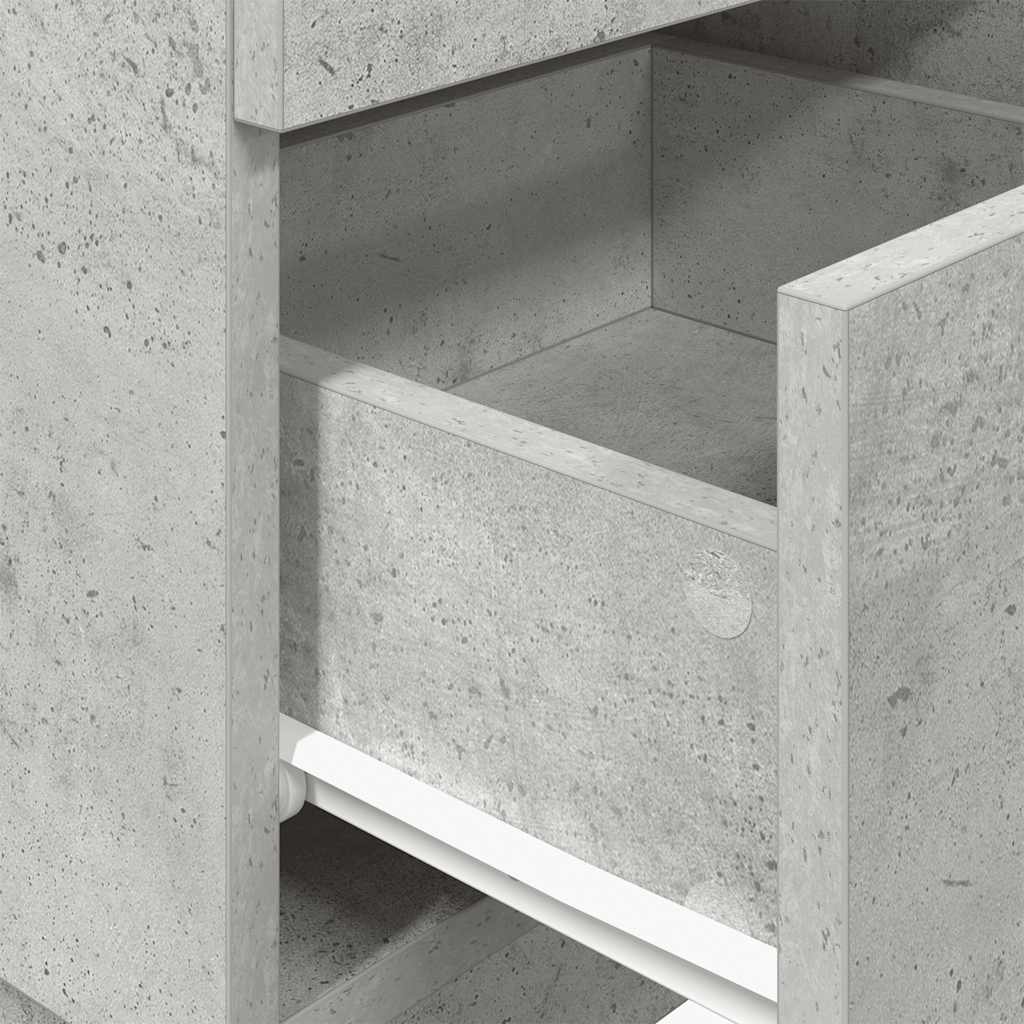 Noptiere 2 buc cu 2 sertare Gri beton 36x36x68 cm GartenMobel Dekor