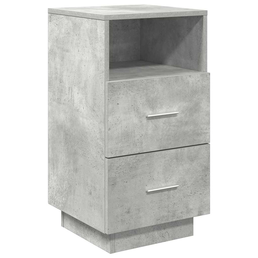 Noptiere 2 buc cu 2 sertare Gri beton 36x36x68 cm GartenMobel Dekor