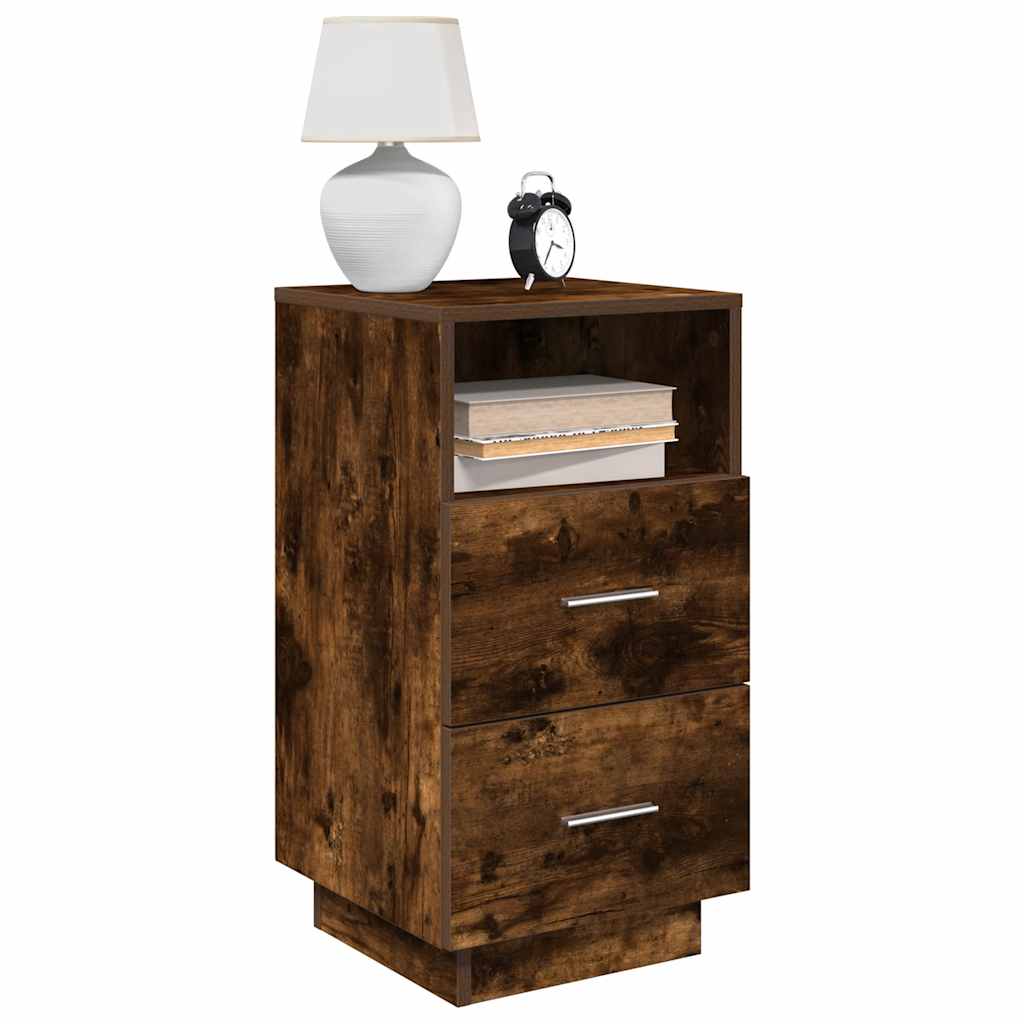 Noptiere 2 buc cu 2 sertare stejar afumat 36x36x68 cm GartenMobel Dekor