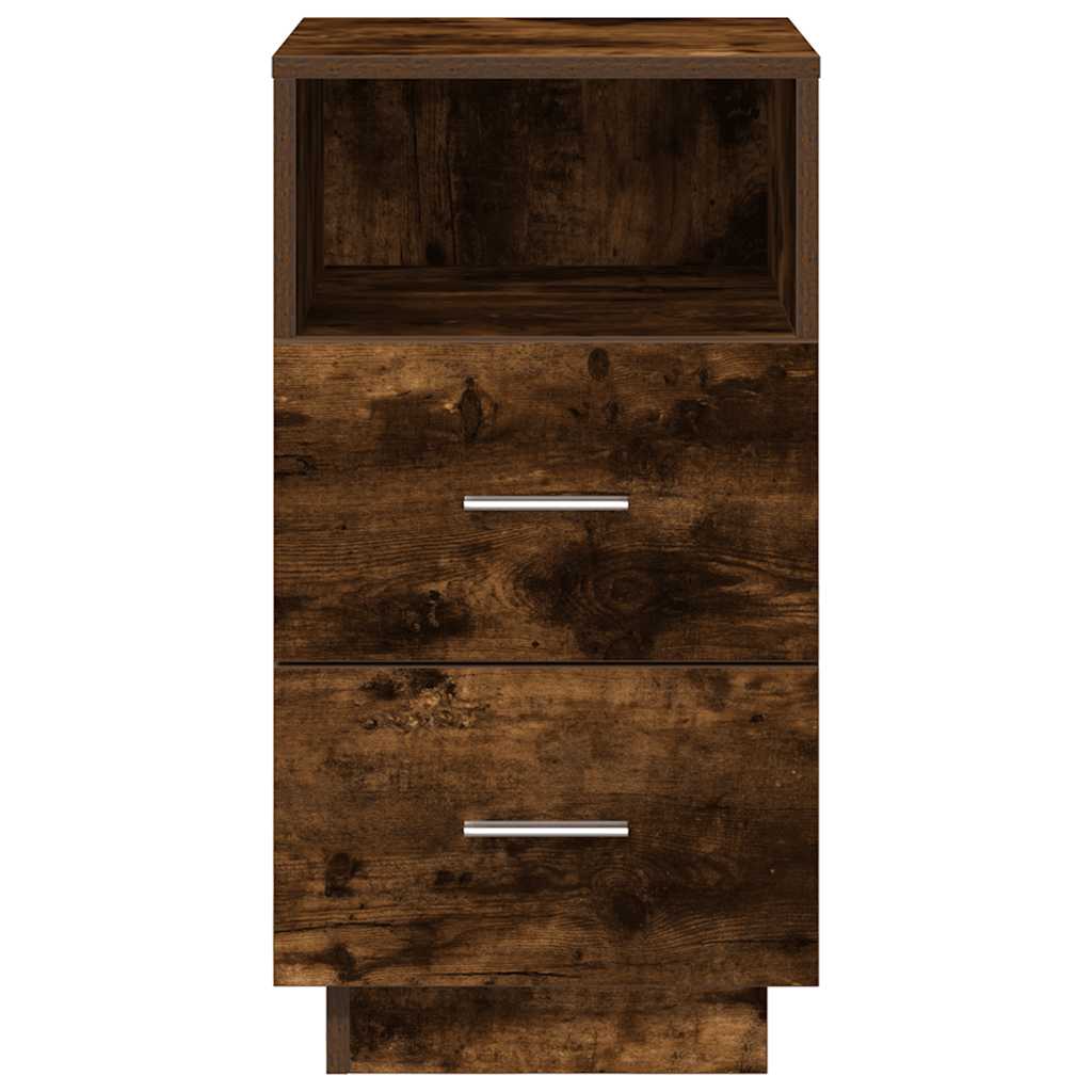 Noptiere 2 buc cu 2 sertare stejar afumat 36x36x68 cm GartenMobel Dekor