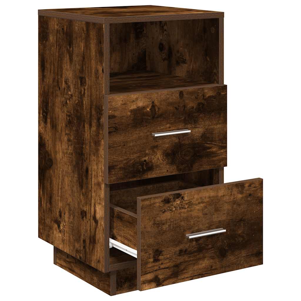 Noptiere 2 buc cu 2 sertare stejar afumat 36x36x68 cm GartenMobel Dekor
