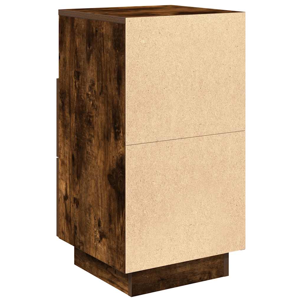 Noptiere 2 buc cu 2 sertare stejar afumat 36x36x68 cm GartenMobel Dekor