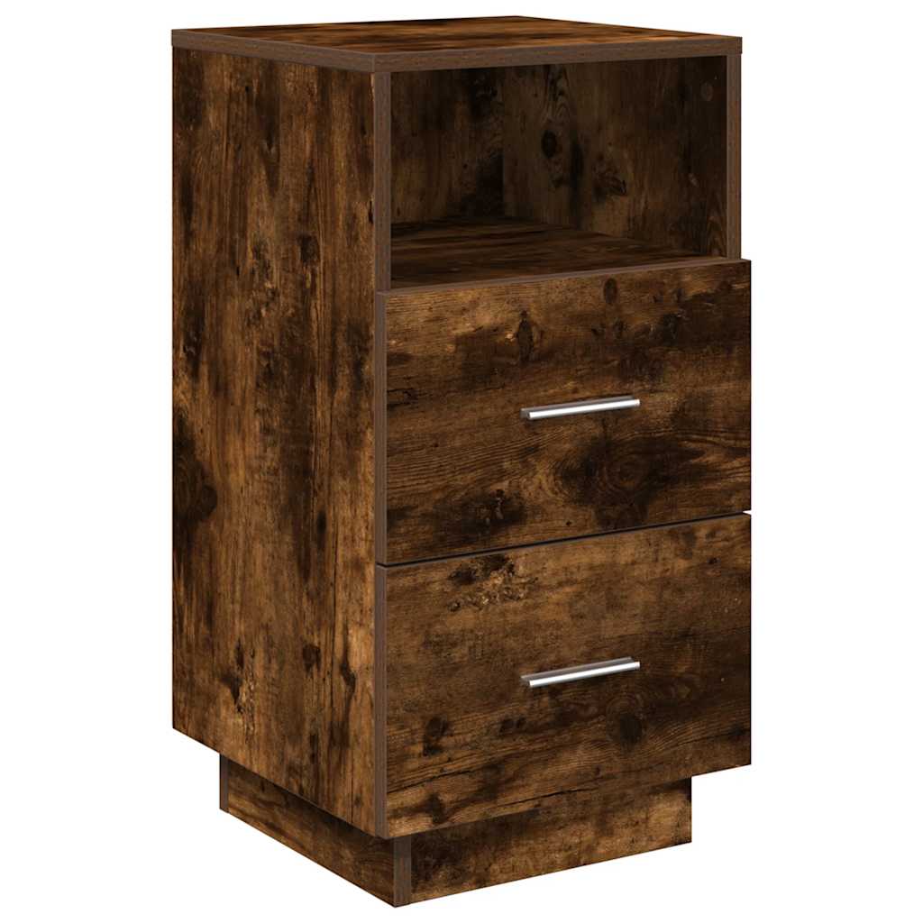 Noptiere 2 buc cu 2 sertare stejar afumat 36x36x68 cm GartenMobel Dekor