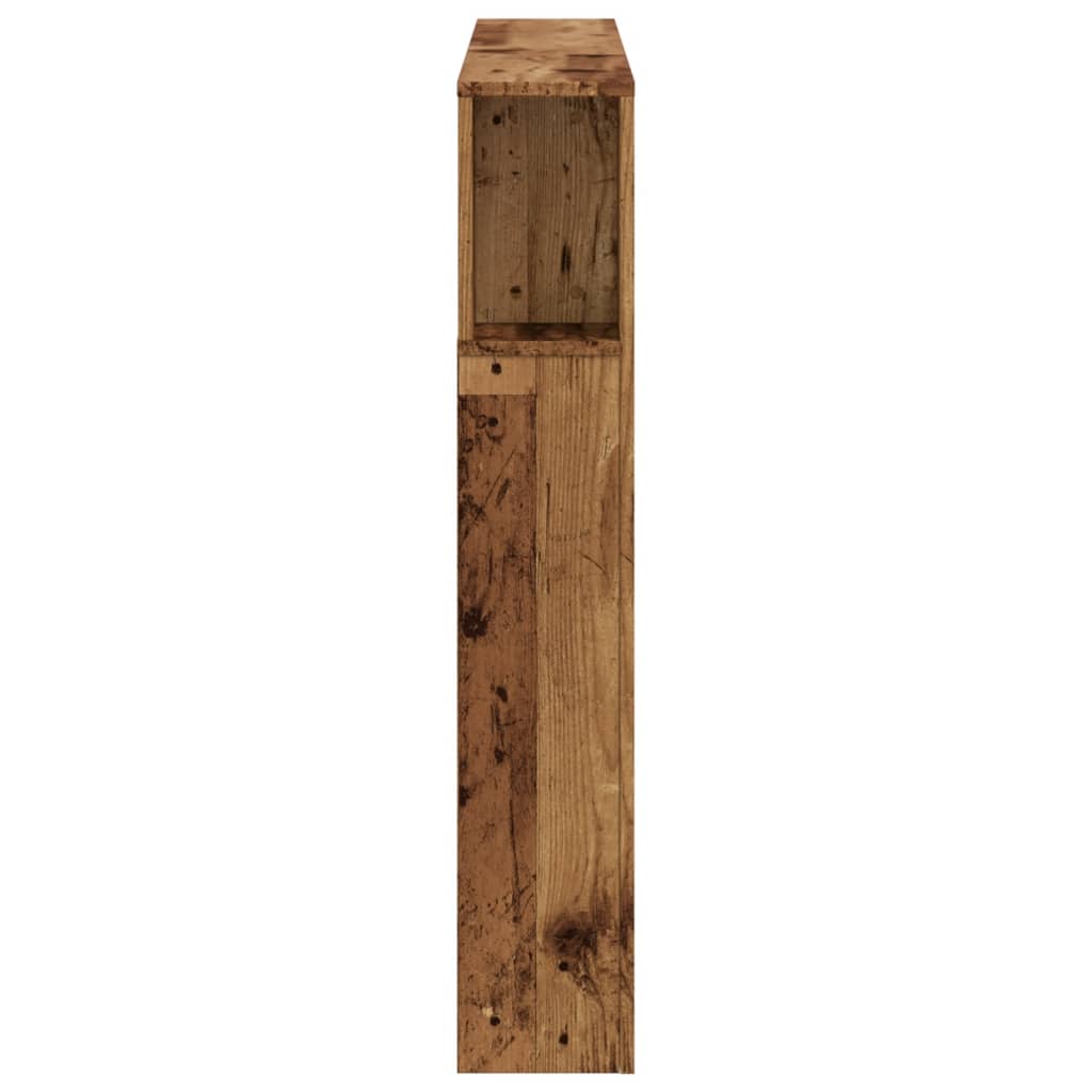 Tăblie pat cu LED lemn vechi 120x18,5x103,5 cm lemn prelucrat GartenMobel Dekor