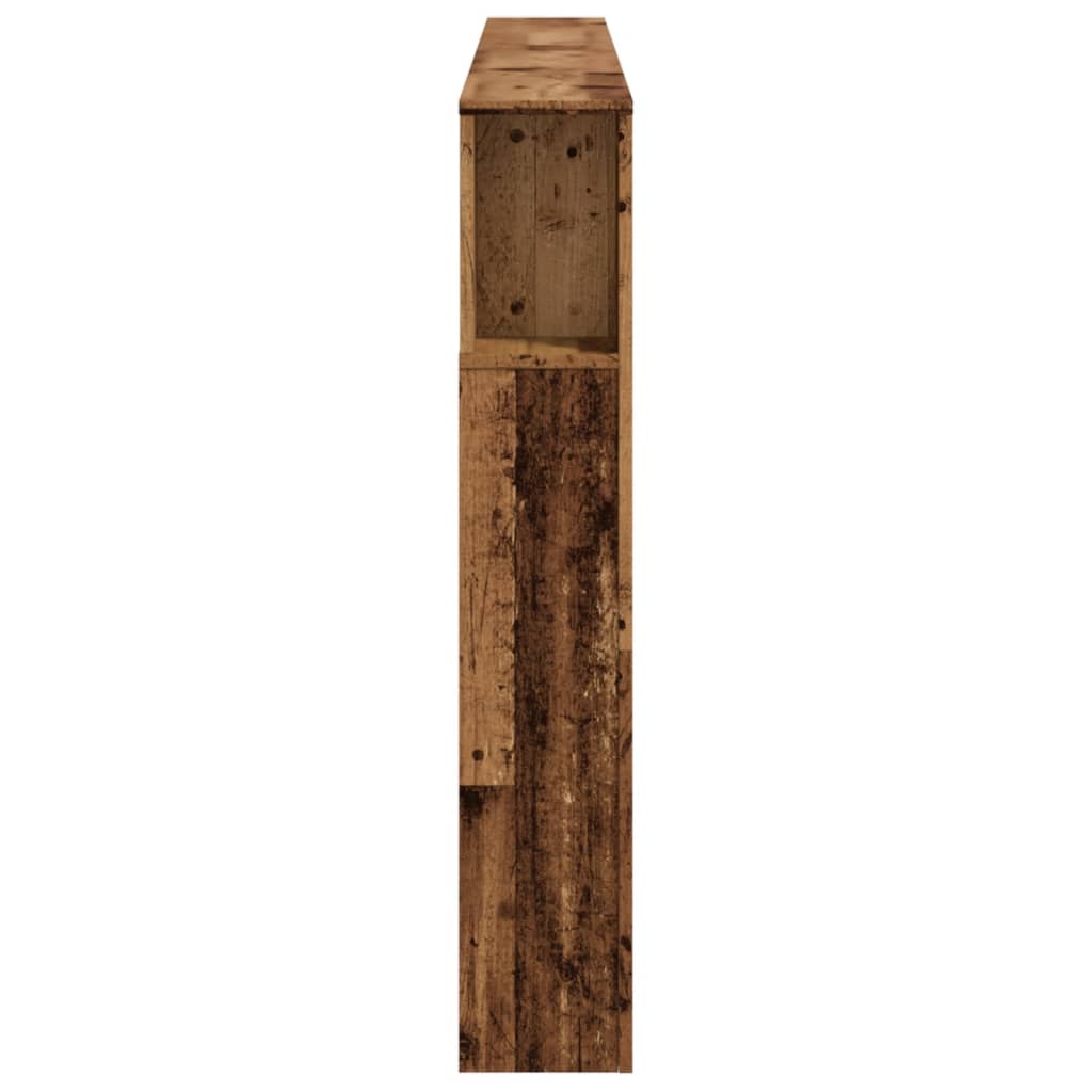 Tăblie pat cu LED lemn vechi 200x18,5x103,5 cm lemn prelucrat GartenMobel Dekor