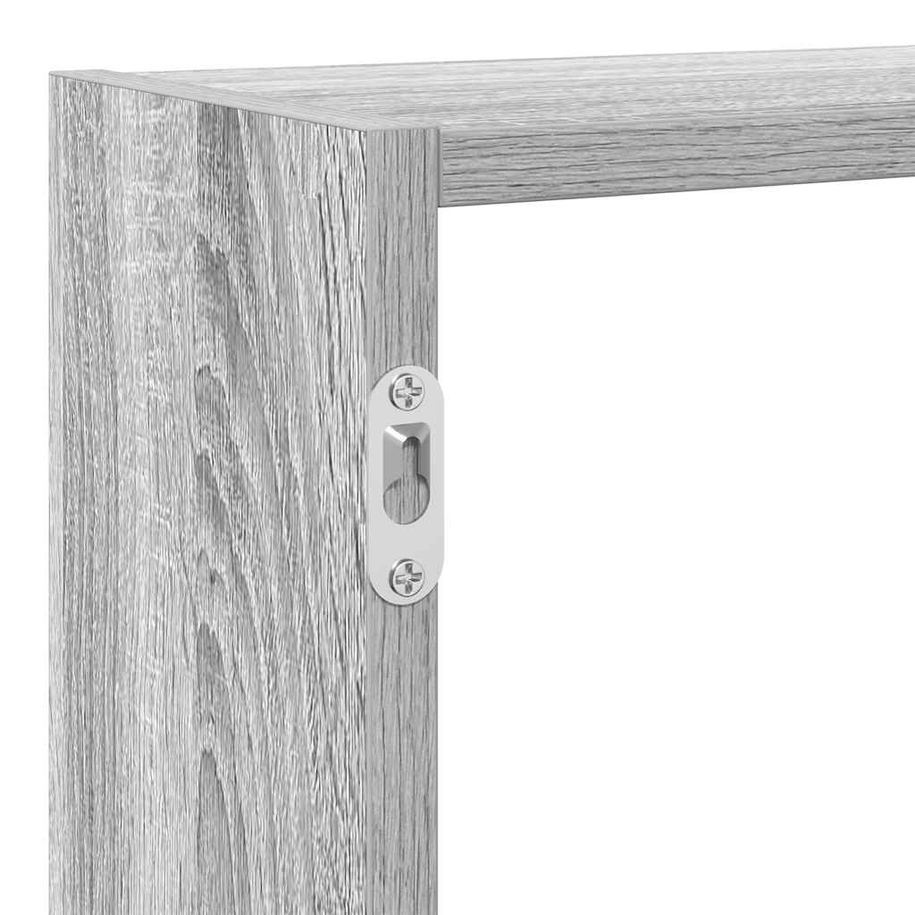 Raft cubic perete cu 7 compartimente sonoma gri lemn prelucrat GartenMobel Dekor