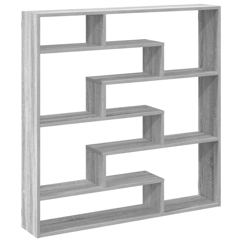 Raft cubic perete cu 7 compartimente sonoma gri lemn prelucrat GartenMobel Dekor
