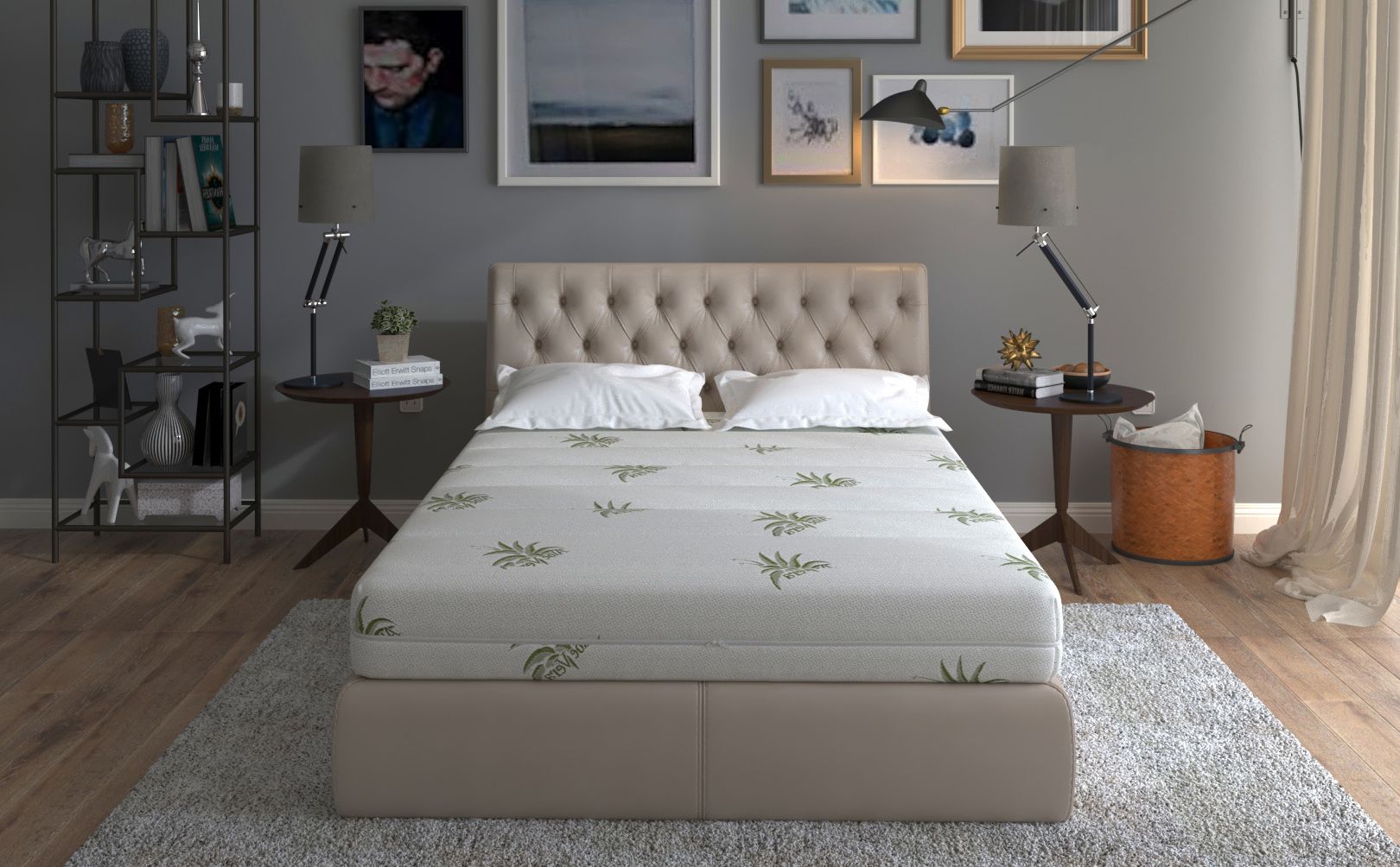 Saltea cu memorie SomnART XXL Memory Plus 120x200, înălțime 25cm, pentru persoane supraponderale, husă Aloe Vera detașabilă, rulată, fermitate mare Relax KipRoom