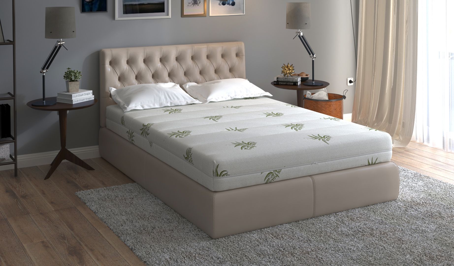 Saltea cu memorie SomnART XXL Memory Plus 140x190, înălțime 25cm, pentru persoane supraponderale, husă Aloe Vera detașabilă, rulată, fermitate mare Relax KipRoom