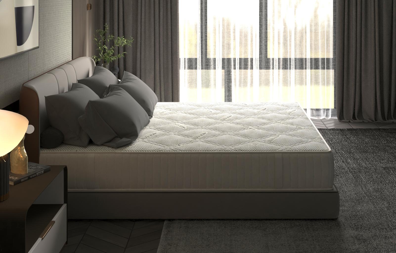 Saltea cu memorie Somnart Silver Relax 120x200, înălțime 24 cm, husă cu ioni de argint, cu mânere, fermitate medie Relax KipRoom