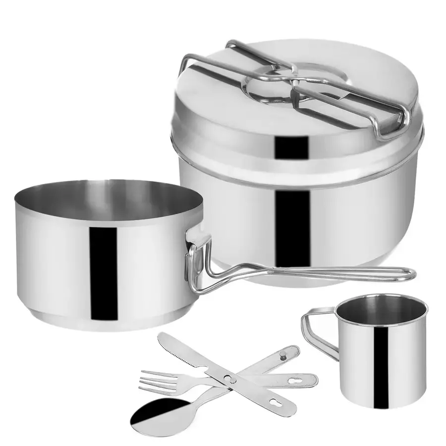 Set de camping Orion din oțel inoxidabil, 7 piese Handy KitchenServ