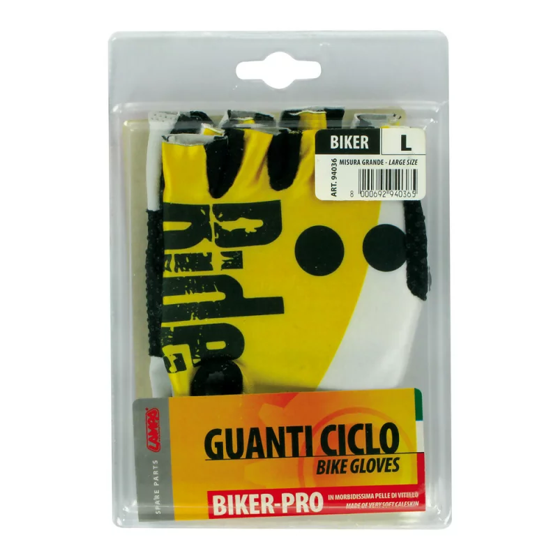 Manusi ciclism Biker-Pro - L - Galben/Alb Garage AutoRide