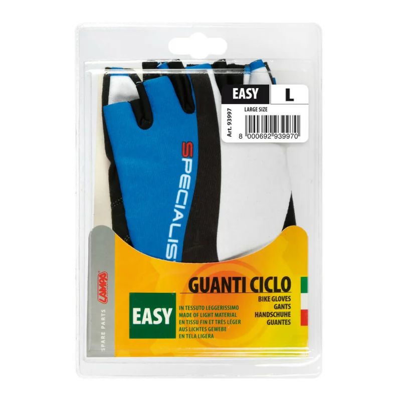 Manusi ciclism Specialist Easy - L - Alb/Albastru Garage AutoRide