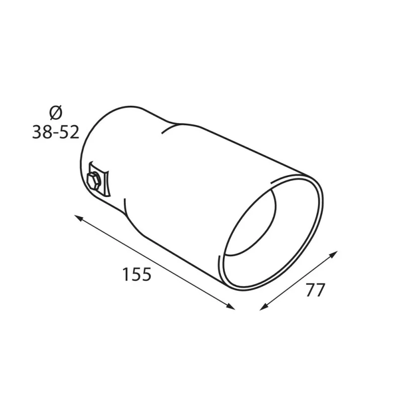 Ornament toba esapament TS-49 din otel inoxidabil lustruit sunet sport racordare Ø38-52mm Garage AutoRide