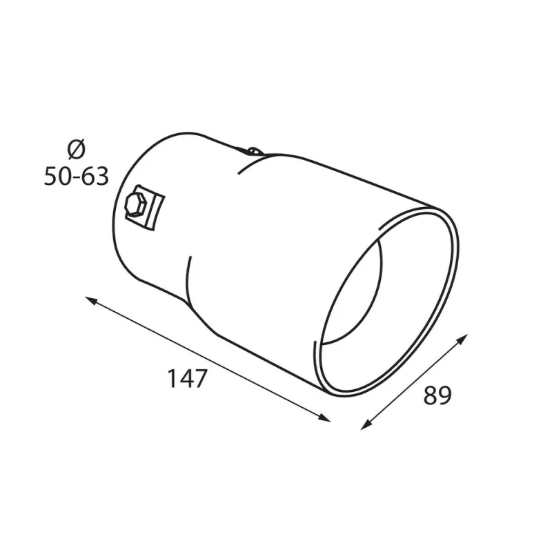 Ornament toba esapament TS-50 din otel inoxidabil lustruit sunet sport racordare Ø50-63mm Garage AutoRide