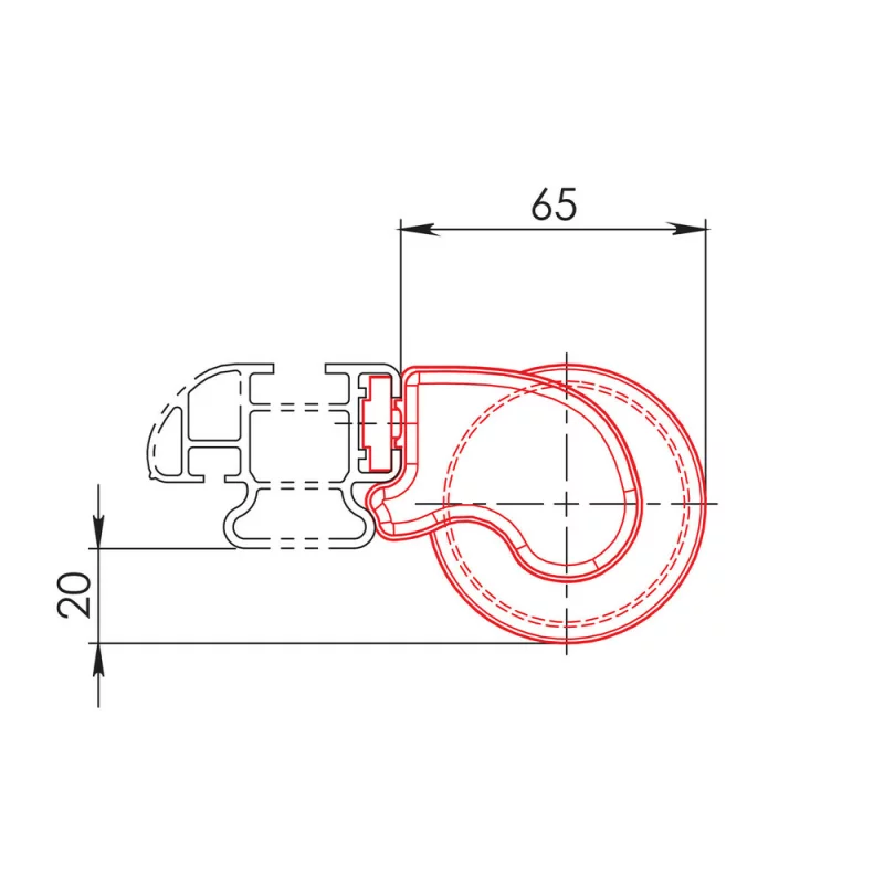 Rola incarcare KP-0 cu fixare pe bara portbagaj din aluminiu Nordrive Kargo-Plus - 64 cm Garage AutoRide