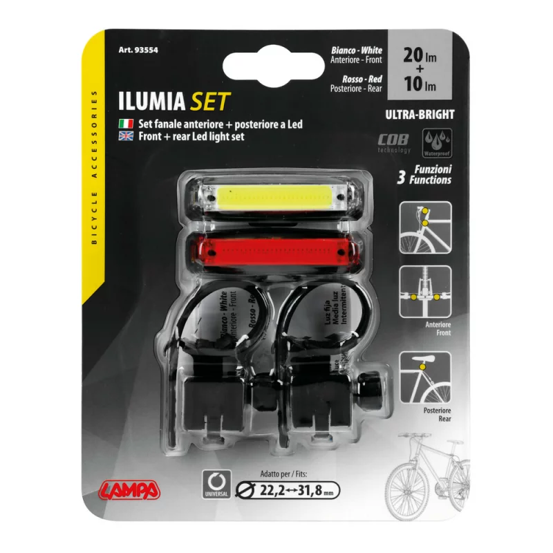 Set far si stop spate cu LED pentru bicicleta Ilumia Garage AutoRide