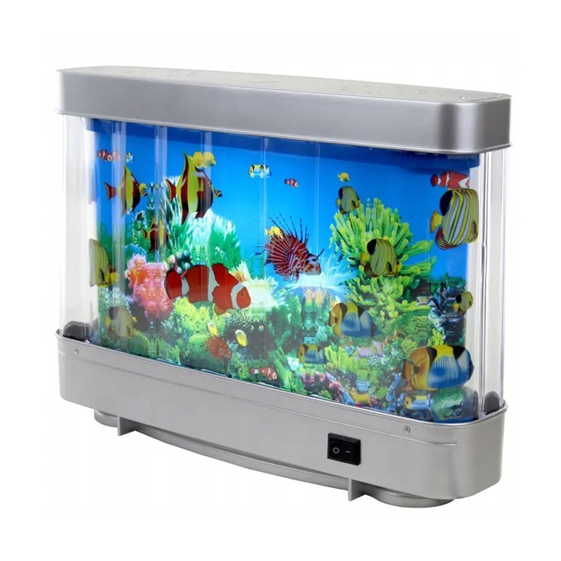 Lampa decorativa, model acvariu, pesti ornamentali multicolor, 30x23x7 cm MultiMark GlobalProd