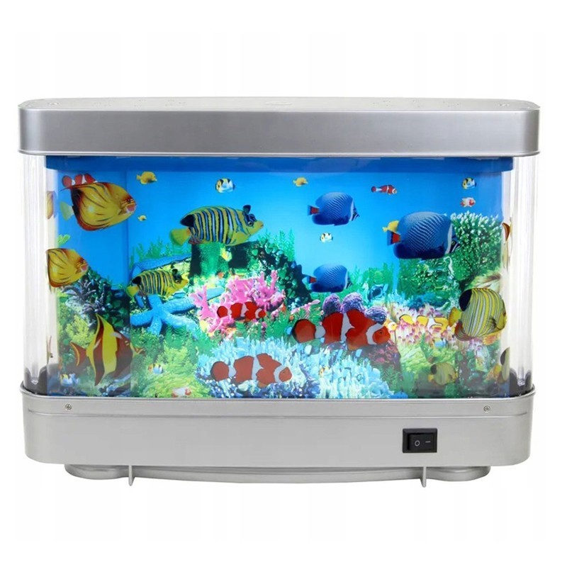 Lampa decorativa, model acvariu, pesti ornamentali multicolor, 30x23x7 cm MultiMark GlobalProd