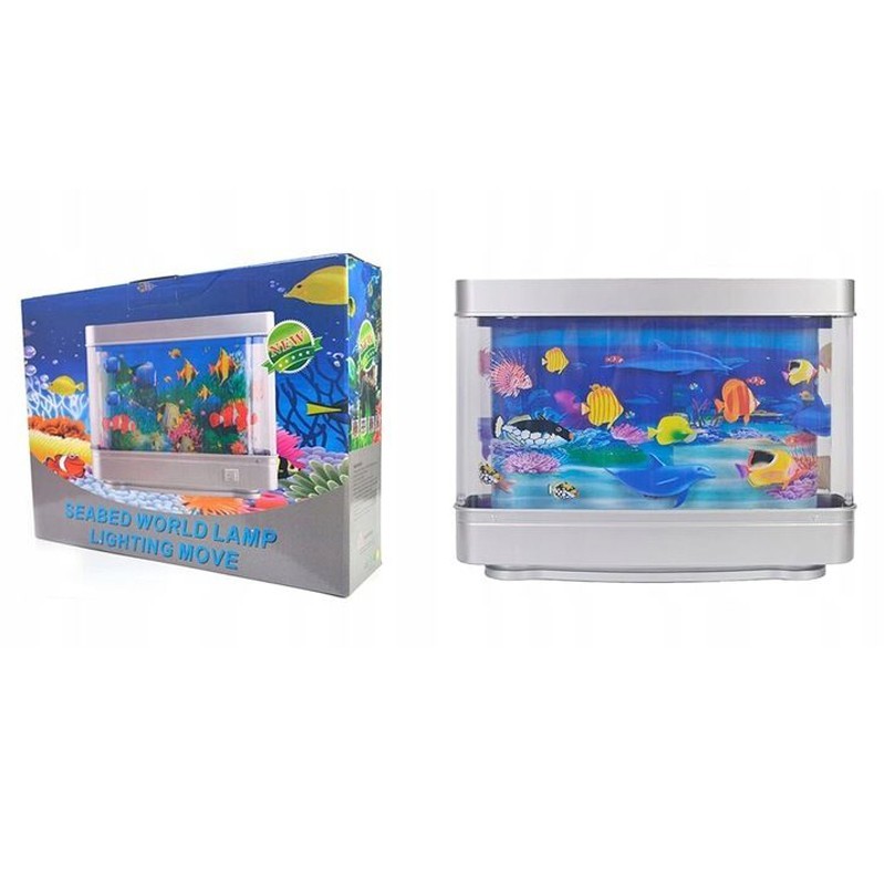 Lampa decorativa, model acvariu, pesti ornamentali multicolor, 30x23x7 cm MultiMark GlobalProd