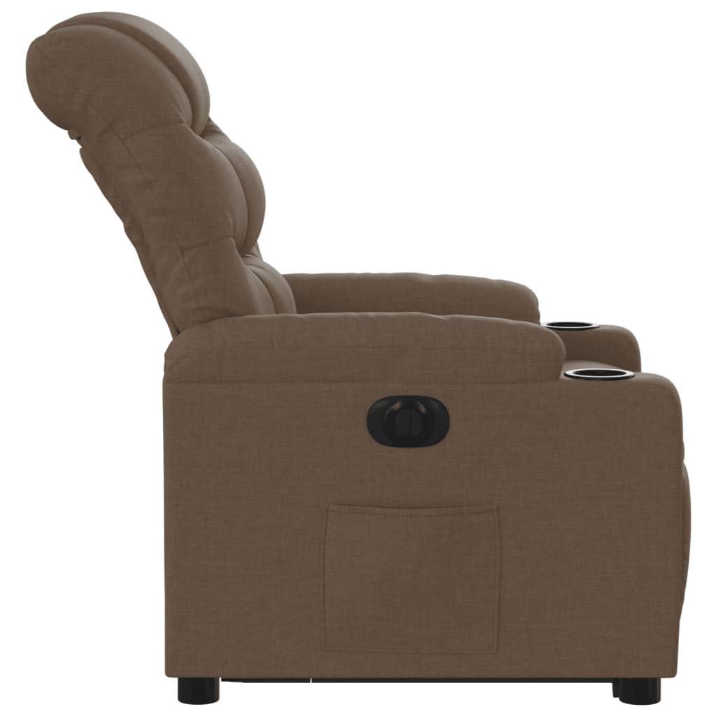 Fotoliu electric rabatabil cu ridicare, maro, textil GartenMobel Dekor