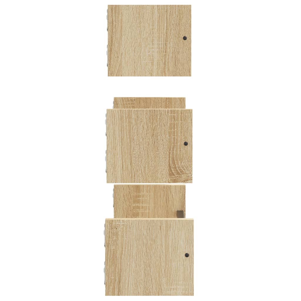 Set rafturi perete cu bare, 3 buc, stejar sonoma lemn prelucrat GartenMobel Dekor