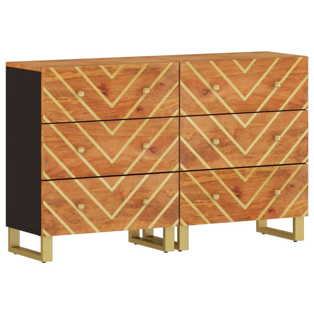 Dulapuri lateral, 2 buc., maro/negru, 60x33,5x75 cm, lemn mango GartenMobel Dekor