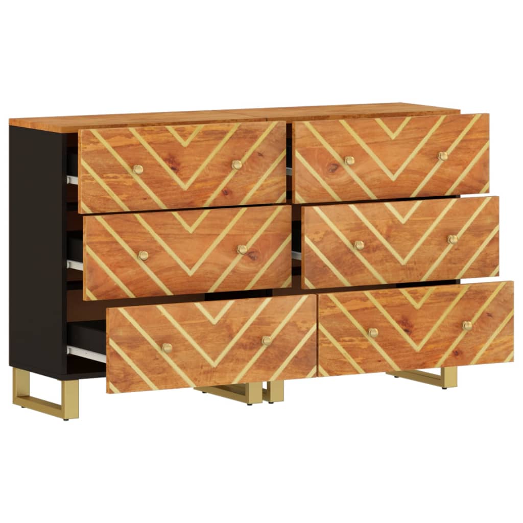 Dulapuri lateral, 2 buc., maro/negru, 60x33,5x75 cm, lemn mango GartenMobel Dekor