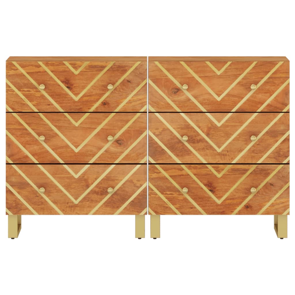 Dulapuri lateral, 2 buc., maro/negru, 60x33,5x75 cm, lemn mango GartenMobel Dekor