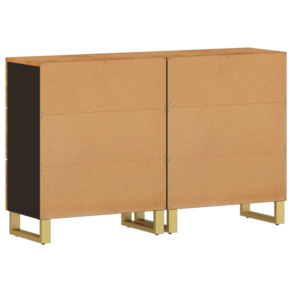 Dulapuri lateral, 2 buc., maro/negru, 60x33,5x75 cm, lemn mango GartenMobel Dekor