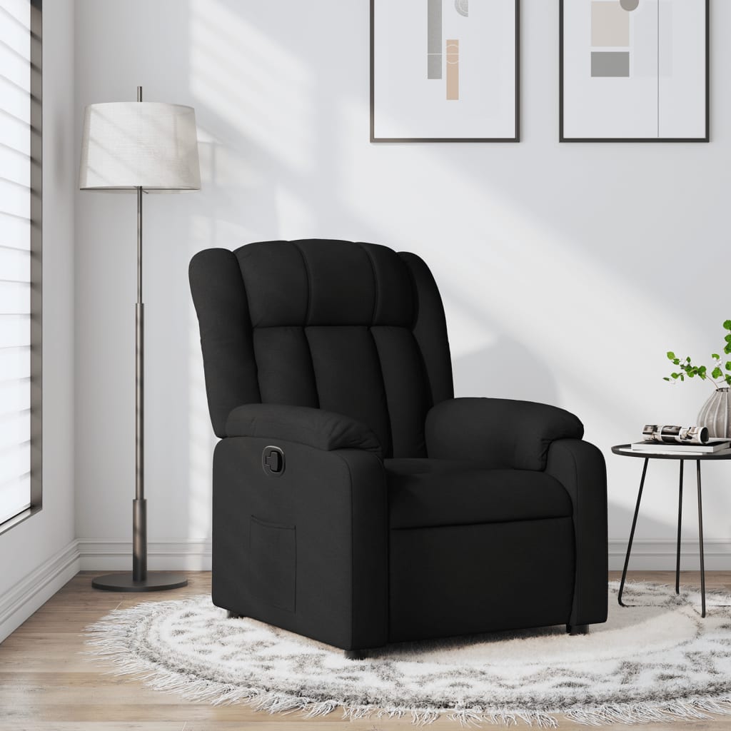 Fotoliu rabatabil, negru, material textil GartenMobel Dekor