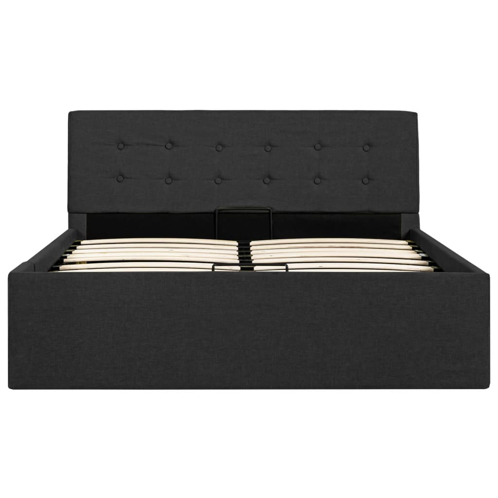 Cadru pat hidraulic cu ladă, gri închis, 120 x 200 cm, textil  GartenMobel Dekor