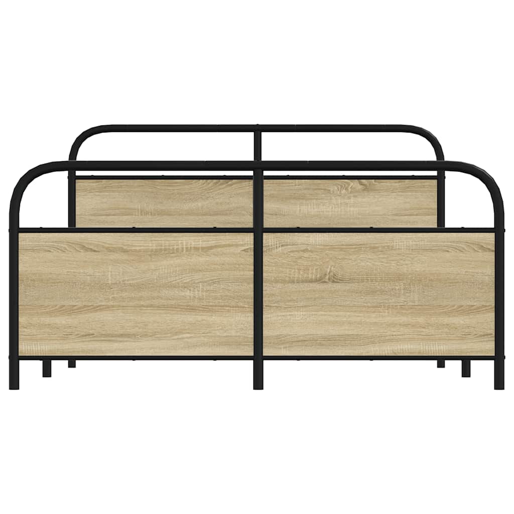 Cadru de pat metalic fără saltea, stejar sonoma, 150x200 cm GartenMobel Dekor