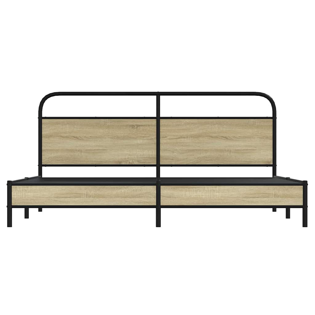 Cadru de pat metalic fără saltea, stejar sonoma, 193x203 cm GartenMobel Dekor