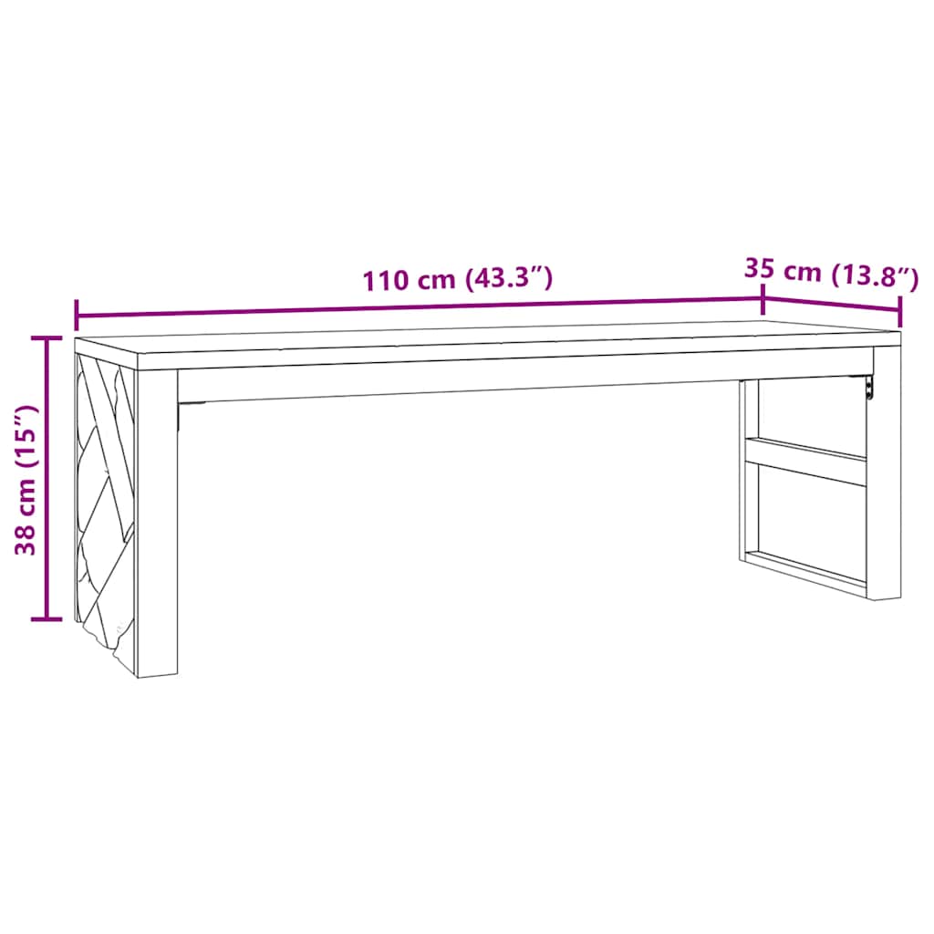 Masuta de cafea 110x35x38 cm din lemn masiv de tec GartenMobel Dekor