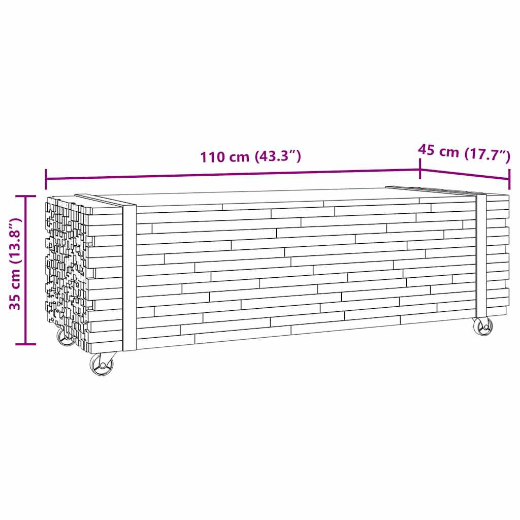 Masuta de cafea 110x45x35 cm din lemn masiv de tec GartenMobel Dekor