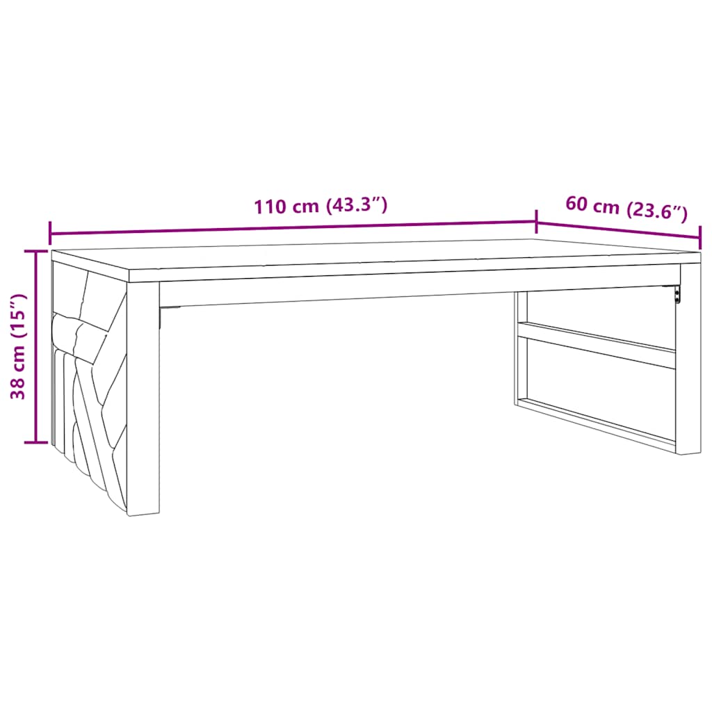 Masuta de cafea 110x60x38 cm din lemn masiv de tec GartenMobel Dekor