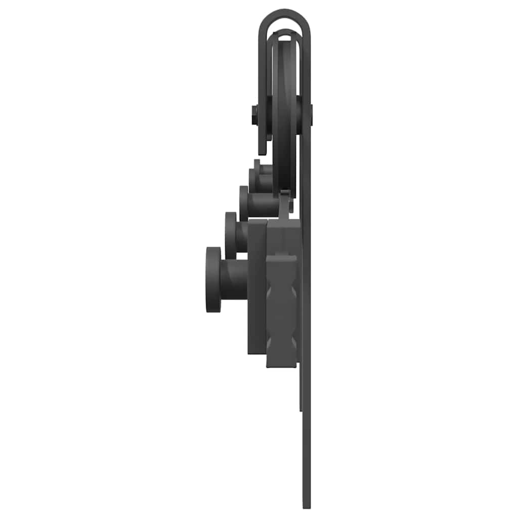 Set feronerie pentru ușă glisantă, negru, 183 cm, oțel GartenMobel Dekor