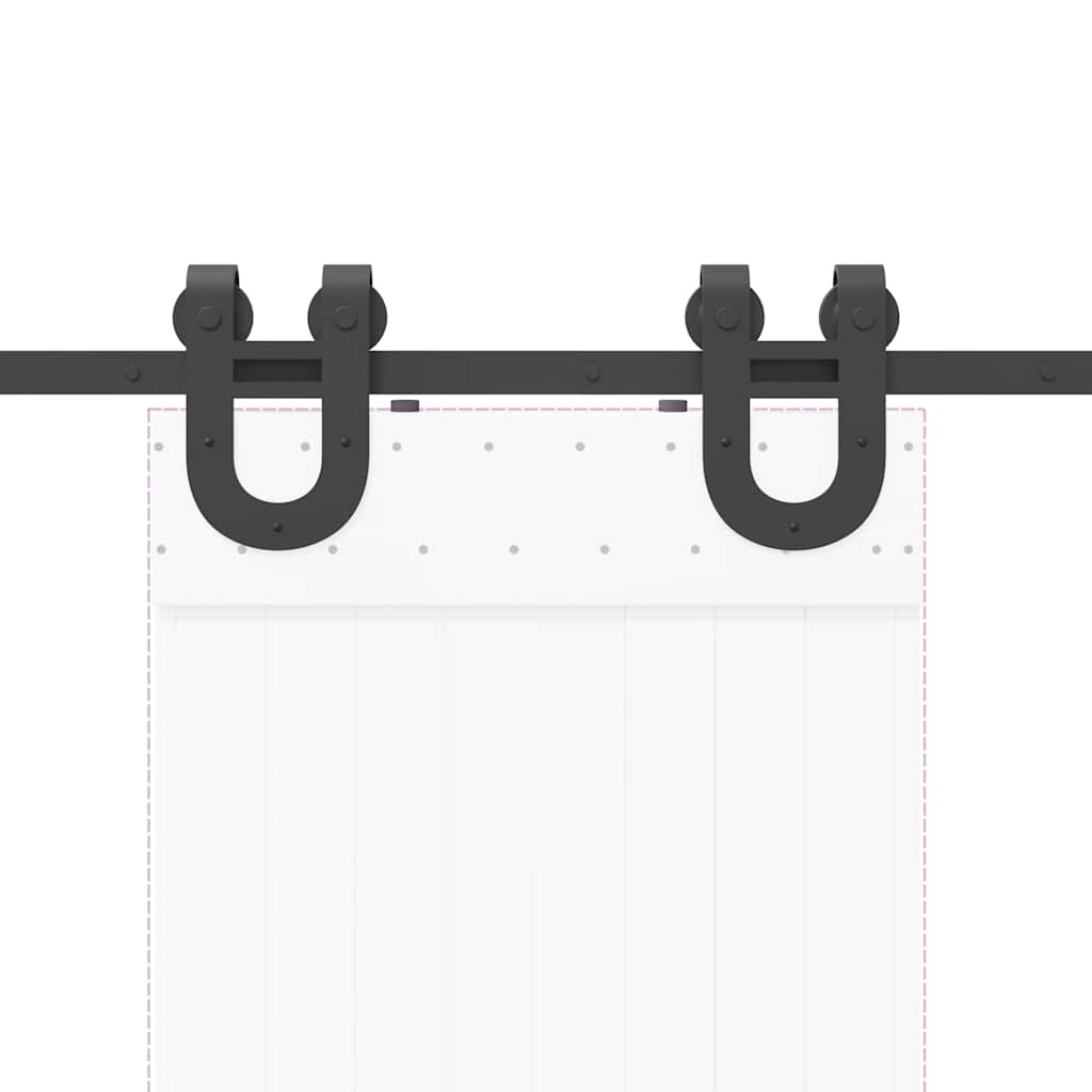 Set feronerie pentru uși glisante, negru, 200 cm, oțel GartenMobel Dekor