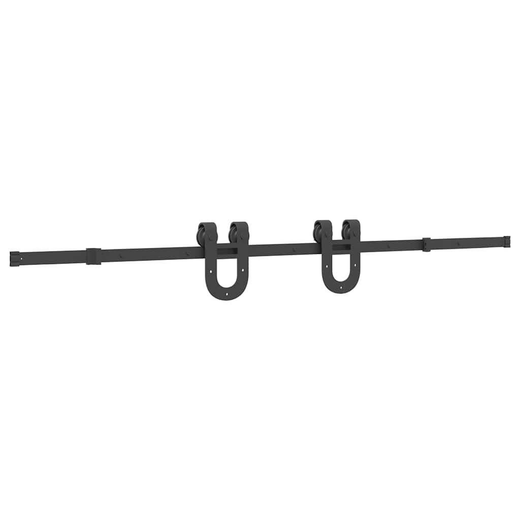 Set feronerie pentru uși glisante, negru, 200 cm, oțel GartenMobel Dekor